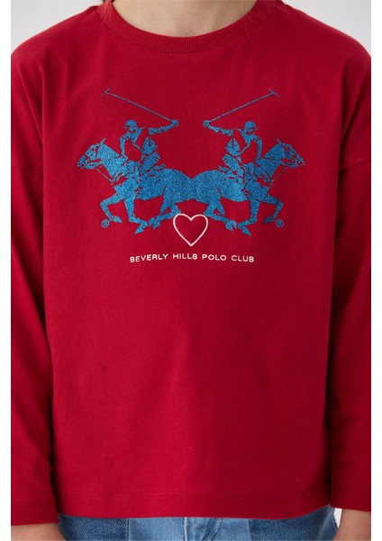 Beverly Hills Polo Club  Kız Çocuk Kırmızı T-Shirt