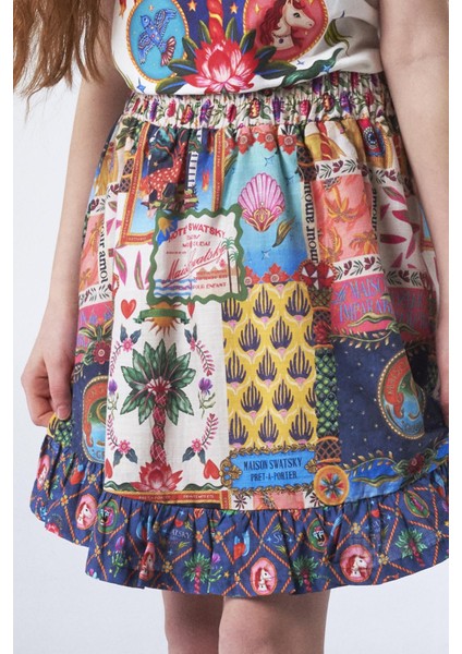 Kız Çocuk Desenli Etek modelleri