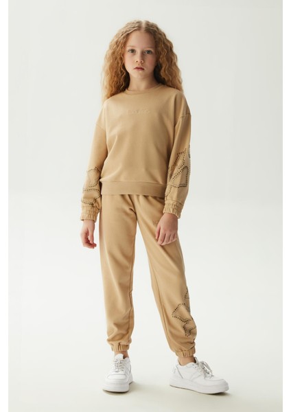 Kız Çocuk Açık Kahve Sweatshirt