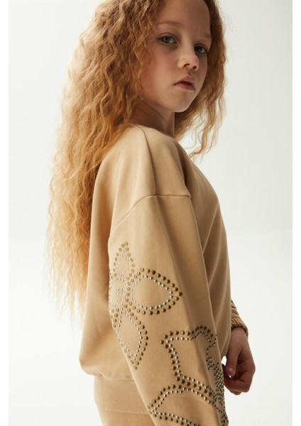 Kız Çocuk Açık Kahve Sweatshirt modelleri