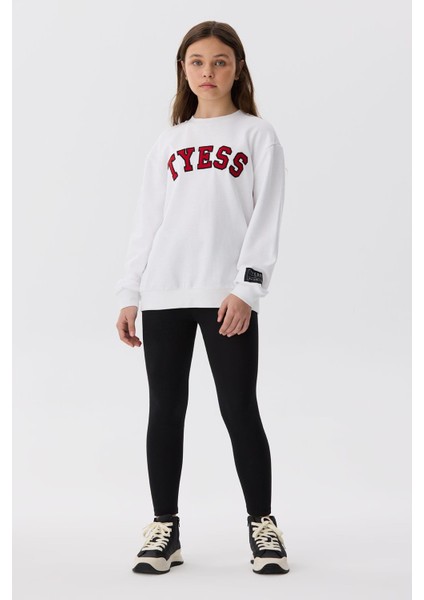 Kız Çocuk Beyaz Sweatshirt