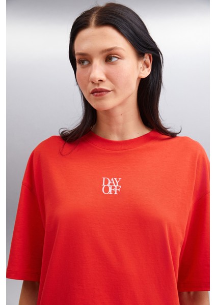 Souling Pamuk Kadın T-Shirt Kırmızı T-Shirt modelleri
