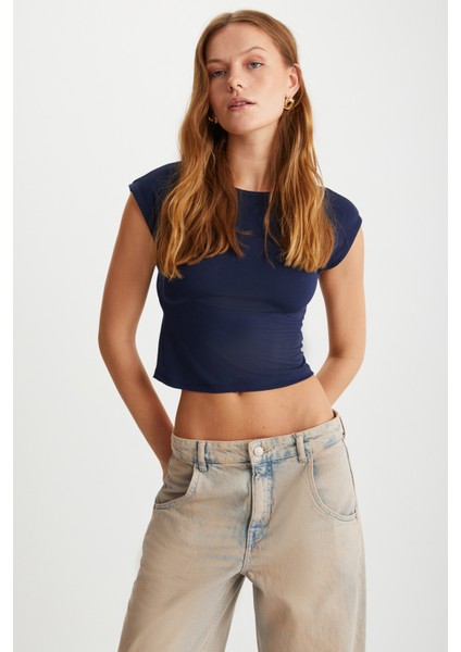YARETZI Kadın %95 Polyester %5 Elasten Lacivert Büstiyer