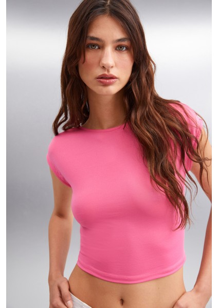 YARETZI Kadın %95 Polyester %5 Elasten Pembe Büstiyer