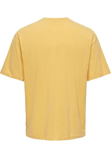 O Yaka Baskılı Turuncu Erkek T-Shirt Onsmanı Lıfe Rlx Hıdeout Ss Tee