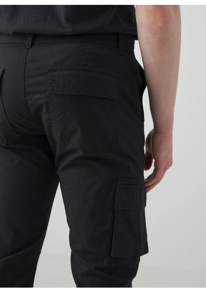 Lastikli Paça Siyah Erkek Kargo Pantolon Onscam Paw Cargo Cuff Rıbstop 0147