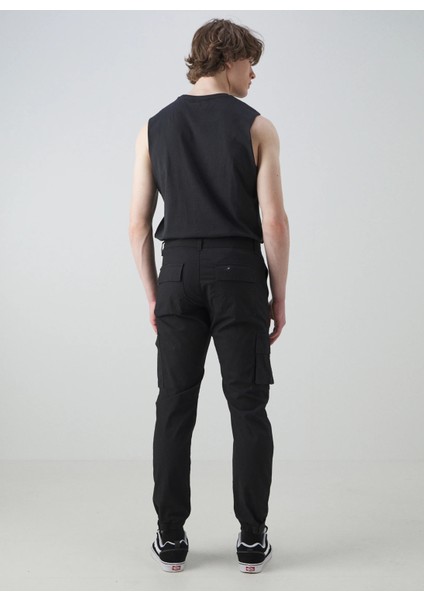 Lastikli Paça Siyah Erkek Kargo Pantolon Onscam Paw Cargo Cuff Rıbstop 0147