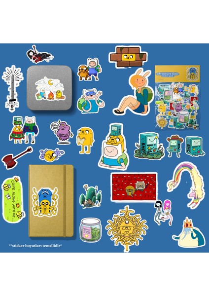 Adventure Time Sticker Paketi / Bullet Journal Defter Çıkartma Ajanda Laptop Etiket