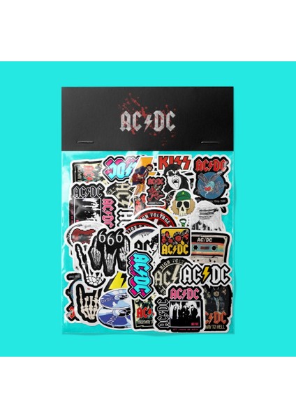 Ac/dc Sticker Paketi/ Bullet Journal Defter Çıkartma Ajanda Laptop Etiket