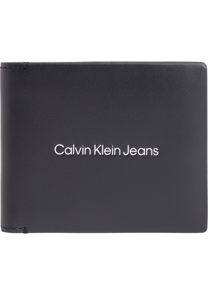 Calvin Klein Siyah Erkek Cüzdan Logo Prınt Bıfold W/coın