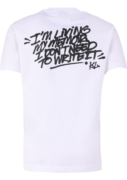 Beyaz Erkek T-Shirt 241D1709_KLJ Regular Sslv Graffıtı fiyatları