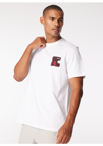 Bisiklet Yaka Baskılı Beyaz Erkek T-Shirt 240M2204100 modelleri