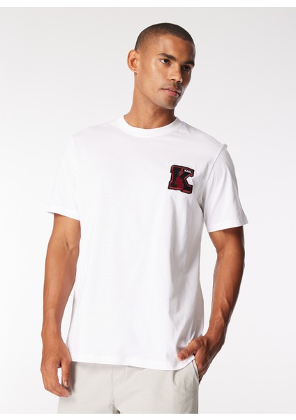 Bisiklet Yaka Baskılı Beyaz Erkek T-Shirt 240M2204100 fırsatları