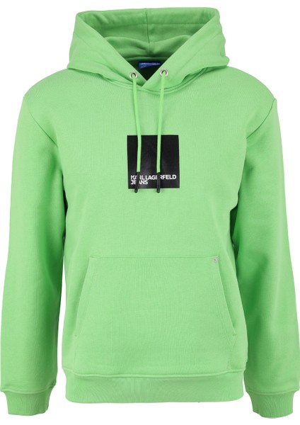 Yeşil Erkek Sweatshırt 240D1809_KLJ Regular Logo Hoodıe