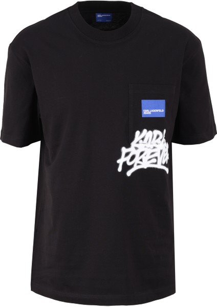 Siyah Erkek T-Shirt 241D1703_KLJ Pocket graffıtı Tee