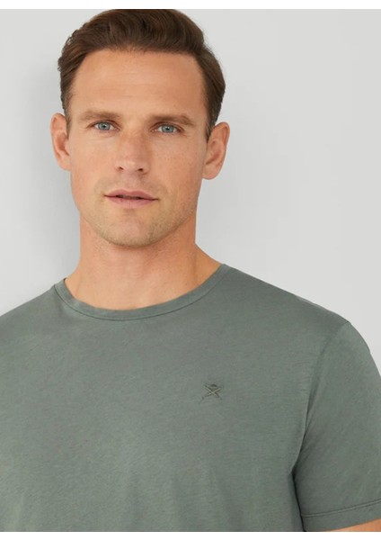 Bisiklet Yaka Haki Erkek T-Shirt HM500796