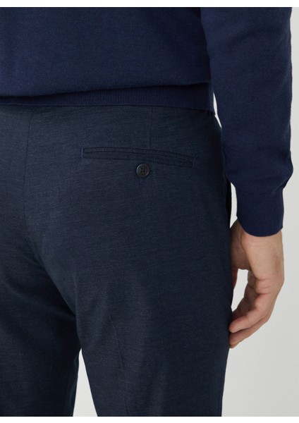 Normal Bel Lastikli Paça Relaxed Lacivert Erkek Pantolon HM212541