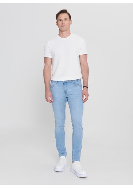 Normal Bel Dar Paça Extra Slim Mavi Erkek Pantolon ET0100000001
