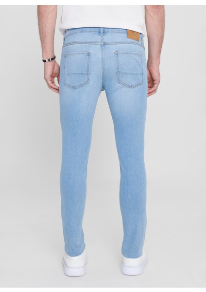 Normal Bel Dar Paça Extra Slim Mavi Erkek Pantolon ET0100000001