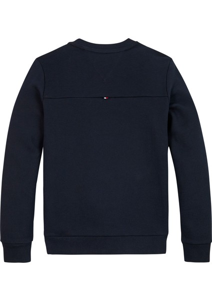 Tommy Hilfiger Baskılı Erkek Çocuk Lacivert Sweatshırt KB0KB09052DW5