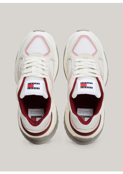 Tommy Hilfiger Beyaz - Kırmızı Kadın Sneaker En0En02550Xkg