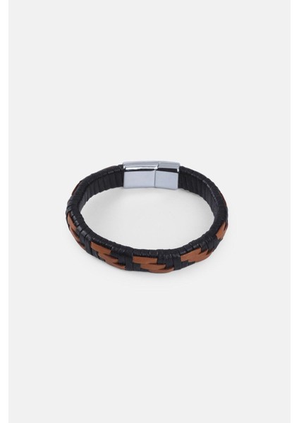 Mrhero Erkek Hasır Örgü Hakiki El Yapımı Deri Bileklik MH036 Taba Rengi modelleri