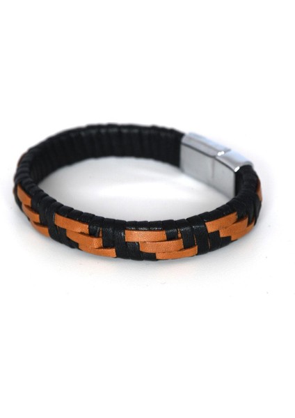 Mrhero Erkek Hasır Örgü Hakiki El Yapımı Deri Bileklik MH036 Taba Rengi indirimleri