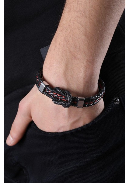 Mrhero Erkek Camadan Hakiki Deri Örgü El Yapımı Bileklik MH034 Siyah fiyatları