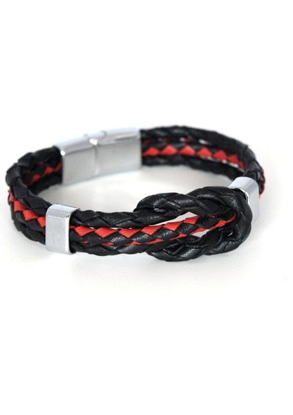 Mrhero Erkek Camadan Hakiki Deri Örgü El Yapımı Bileklik MH034 Siyah modelleri