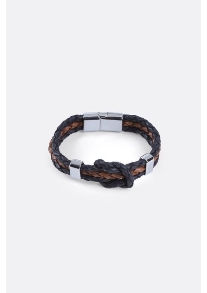 Mrhero Erkek Camadan Hakiki Deri Örgü El Yapımı Bileklik MH034 Lacivert modelleri