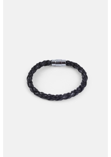 Mrhero Erkek Tek Örgü Hakiki Deri El Yapımı Deri Bileklik MH033 Siyah modelleri