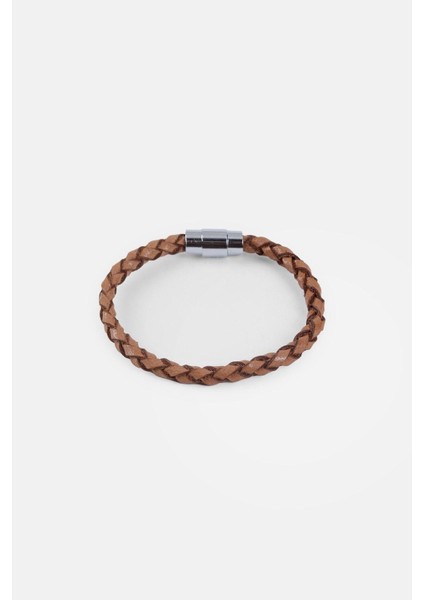 Mrhero Erkek Tek Örgü Hakiki Deri El Yapımı Deri Bileklik MH033 Taba Rengi modelleri