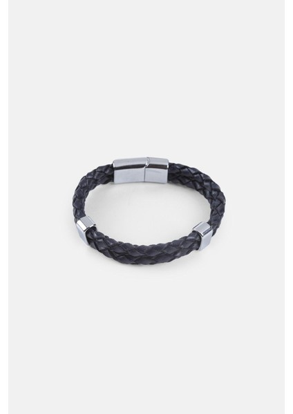 Mrhero Unisex Double Çift Örgü Hakiki Deri El Yapımı Deri Bileklik MH031 Lacivert fırsatları