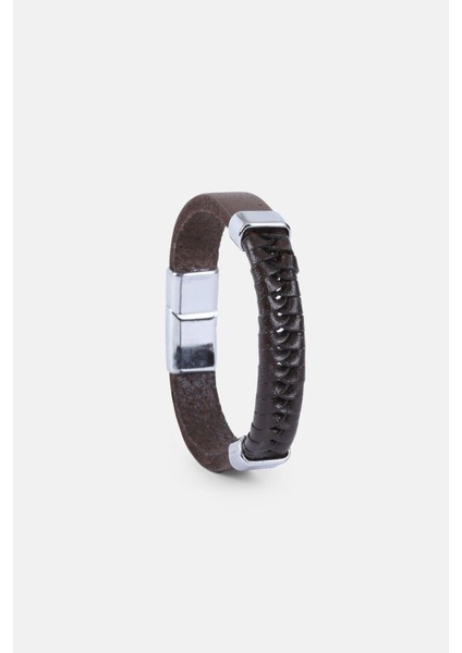Mrhero Erkek Örgü Yılan Parçalı El Yapımı Hakiki Deri Bileklik MH027 Kahverengi fırsatları