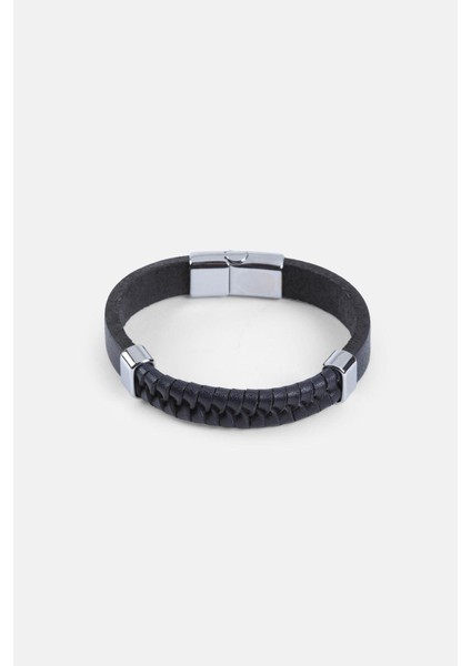 Mrhero Erkek Örgü Yılan Parçalı El Yapımı Hakiki Deri Bileklik MH027 Lacivert modelleri