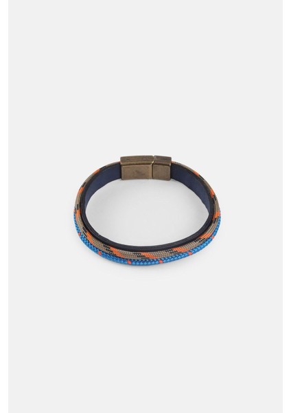 Mrhero Unisex Mavi Haki Çift Halatlı Antik El Yapımı Hakiki Deri Bileklik MH020 Çok Renkli modelleri
