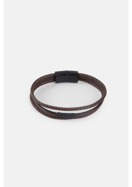 Mrhero Erkek Orta Sarma Deri Çift Halatlı El Yapımı Hakiki Deri Bileklik MH019 Taba Rengi modelleri