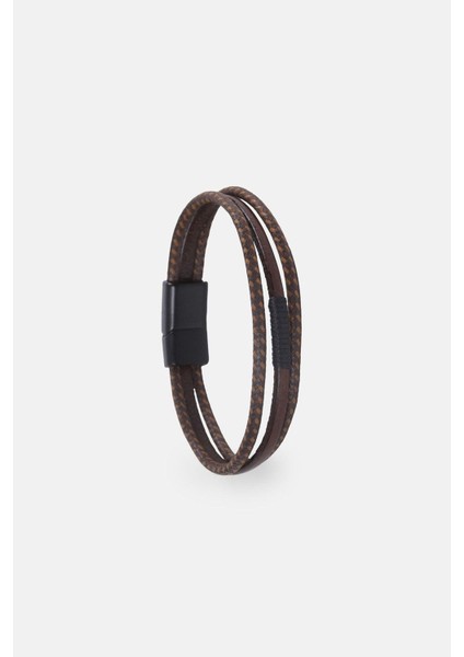 Mrhero Erkek Orta Sarma Deri Çift Halatlı El Yapımı Hakiki Deri Bileklik MH019 Taba Rengi fırsatları