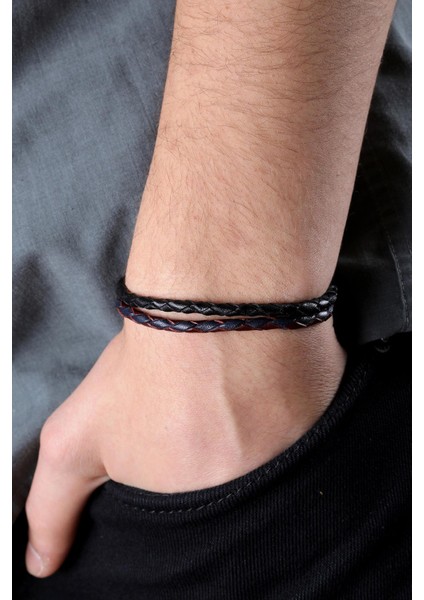 Mrhero Unisex Yeşil Kancalı Ikili Örgü El Yapımı Hakiki Deri Bileklik MH012 Çok Renkli fiyatları