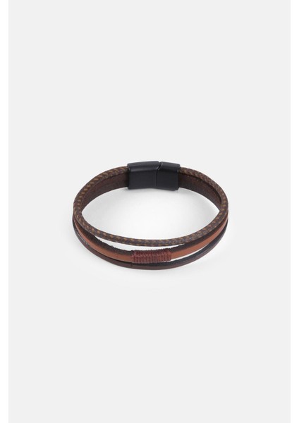 Mrhero Unısex 3'lü Orta Sırma Tek Halat El Yapımı Hakiki Deri Bileklik MH007 Taba Rengi modelleri