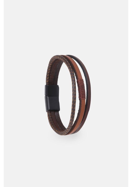 Mrhero Unısex 3'lü Orta Sırma Tek Halat El Yapımı Hakiki Deri Bileklik MH007 Taba Rengi fırsatları