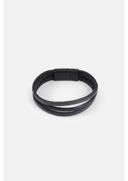 Mrhero Erkek Kırma Üçlü El Yapımı %100 Hakiki Deri Bileklik MH003 Siyah modelleri