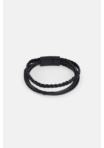 Mrhero Erkek Ahtapot Karışık Örgü El Yapımı Hakiki Deri Bileklik MH002 Siyah modelleri