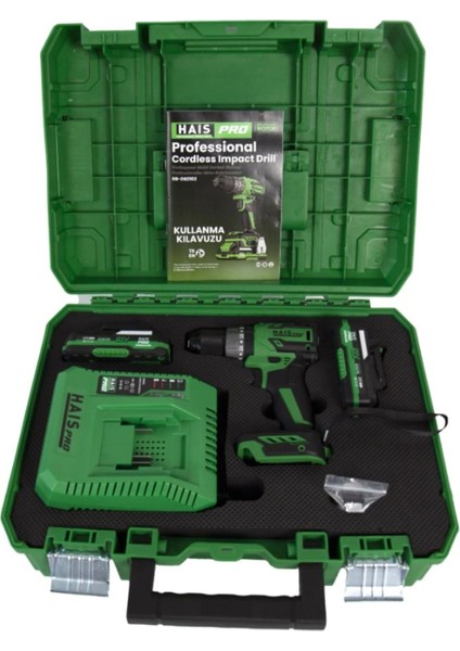 20 Volt Haispro RB-DB2102 Profesyonel Darbeli Vidalama Matkap 21 V 2.0 Ah Çift Akülü 2 Yıl 2 2.0 -