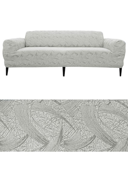 Jakarlı Sehra Desen 3 Kişilik Lastikli Koltuk Kılıfı Çekyat Koltuk Örtüsü Streç Esnek Kanepe Kılıfı