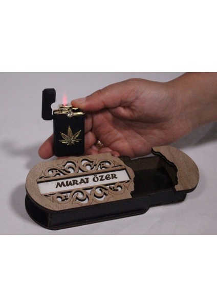 Çakmak Kişiye Özel Isim Yazılı ve Mdf Tasarım Kutulu NO:138