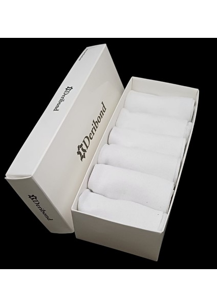 6 Adet Patik Çorap Kadın Pamuklu Beyaz