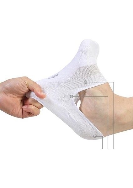 6 Adet Sneaker Çorap Kadın Pamuklu Görünmez Çorap