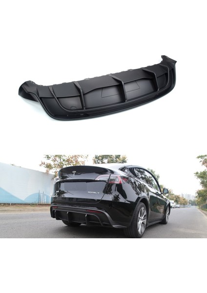 Tesla Model Y Arka Tampon Spoyleri, Difüzör, Mat Siyah Renk Seçeneği Ile