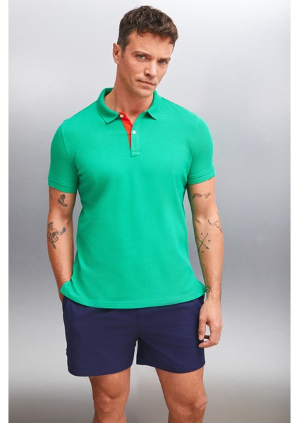 Mathew Erkek Yeşil Polo Yaka T-Shirt